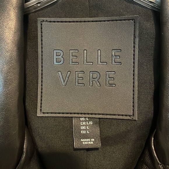 Belle Vere Leather Moto Jacket Size L - Picture 5 of 16